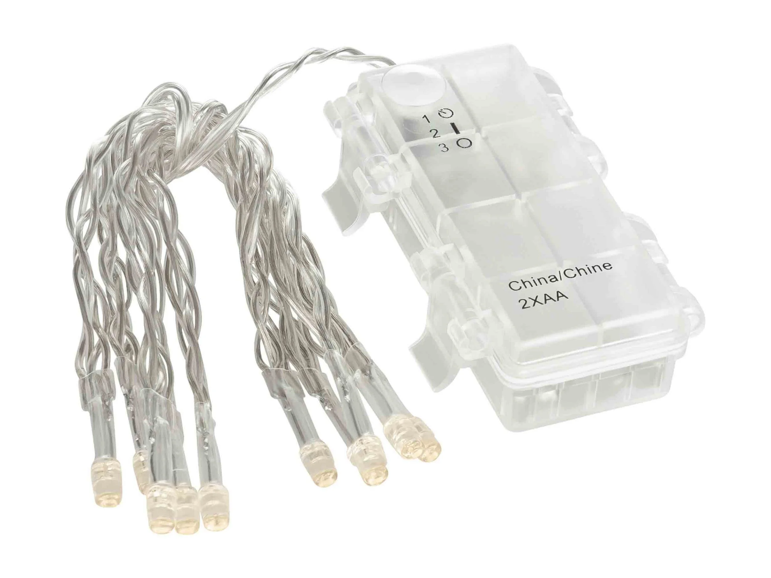 LED-Lichterkette für Außen – 1,35 m, 10 warmweiße LEDs, Batteriebetrieb